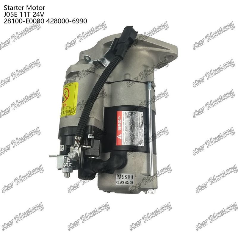 J05E Motor starter motor 11T 24V 28100-E0080 428000-6990 Untuk suku cadang mesin HINO