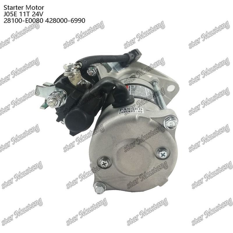 J05E Motor starter motor 11T 24V 28100-E0080 428000-6990 Untuk suku cadang mesin HINO