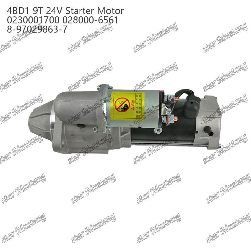 4BD1 Motor starter motor 24V 0230001700 028000-6561 8-97029863-7 Untuk suku cadang mesin ISUZU