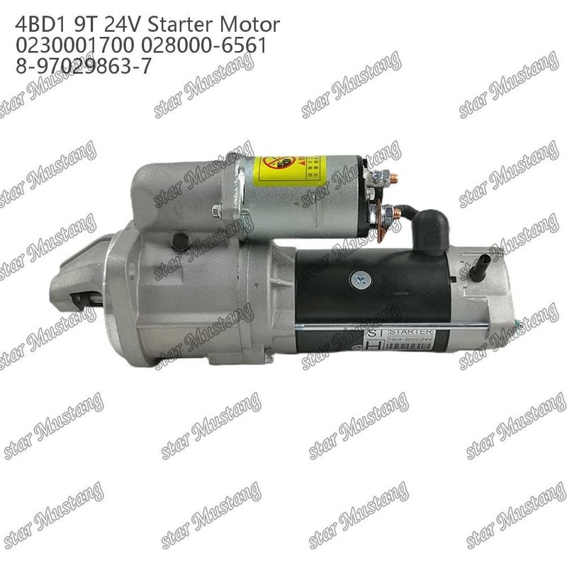 4BD1 Motor starter motor 24V 0230001700 028000-6561 8-97029863-7 Untuk suku cadang mesin ISUZU