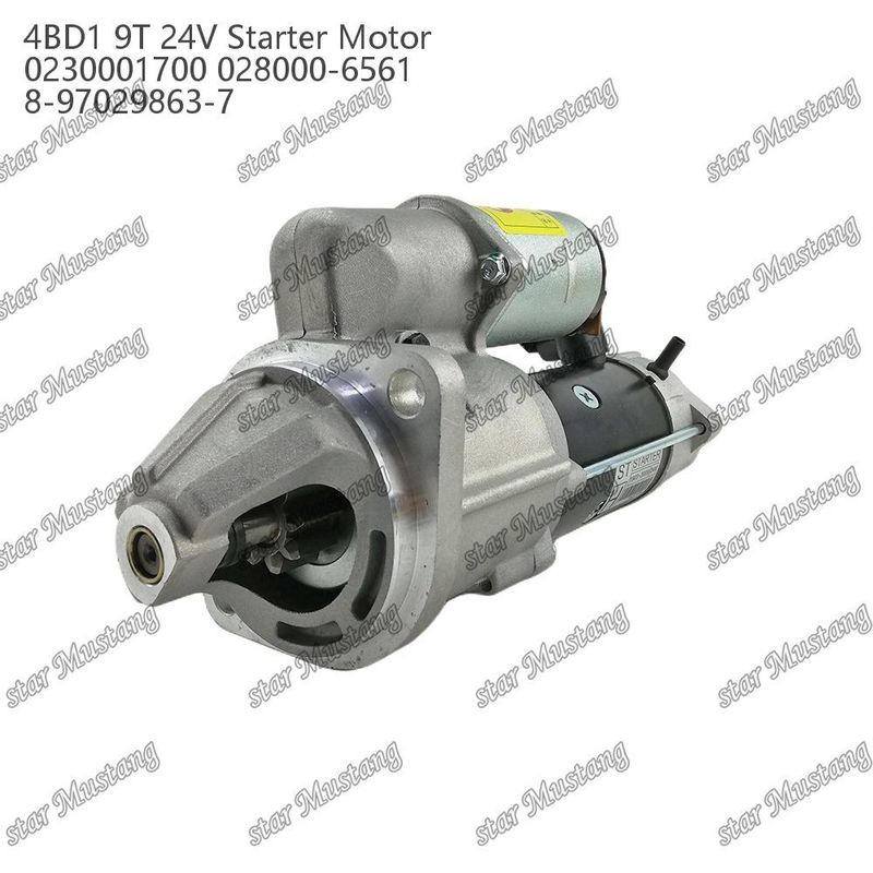 4BD1 Motor starter motor 24V 0230001700 028000-6561 8-97029863-7 Untuk suku cadang mesin ISUZU