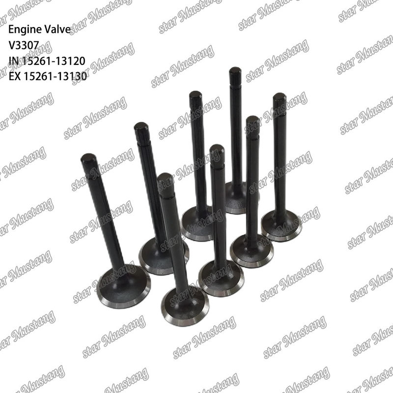 Situasi stok untuk V3307 IN 15261-13120 EX 15261-13130 Bagian mesin integral struktur katup