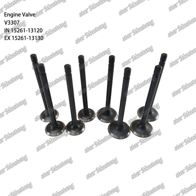 Situasi stok untuk V3307 IN 15261-13120 EX 15261-13130 Bagian mesin integral struktur katup