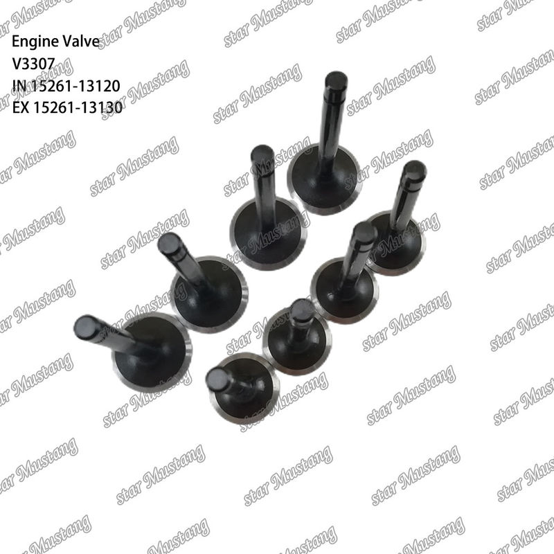 Situasi stok untuk V3307 IN 15261-13120 EX 15261-13130 Bagian mesin integral struktur katup