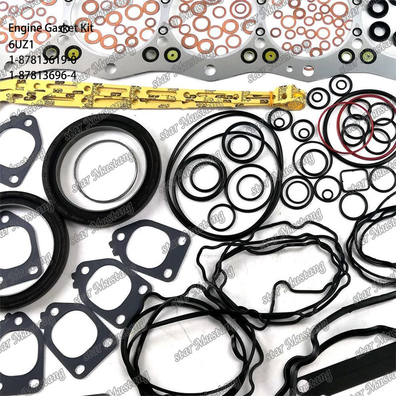 Kit gasket lengkap 6UZ1 1-87813619-0 1-87813696-4 Cocok untuk Bagian Mesin Isuzu