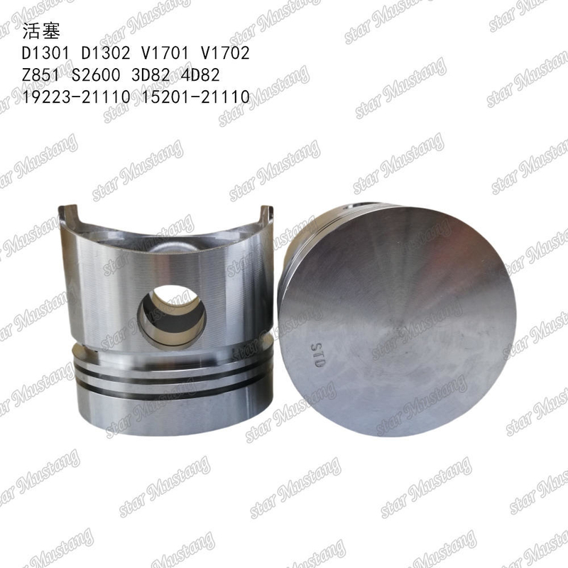 Piston D1301 D1302 V1701 V1702 Z851 S2600 3D82 4D82 19223-21110 15201-21110 Cocok untuk Bagian Mesin KUBOTA