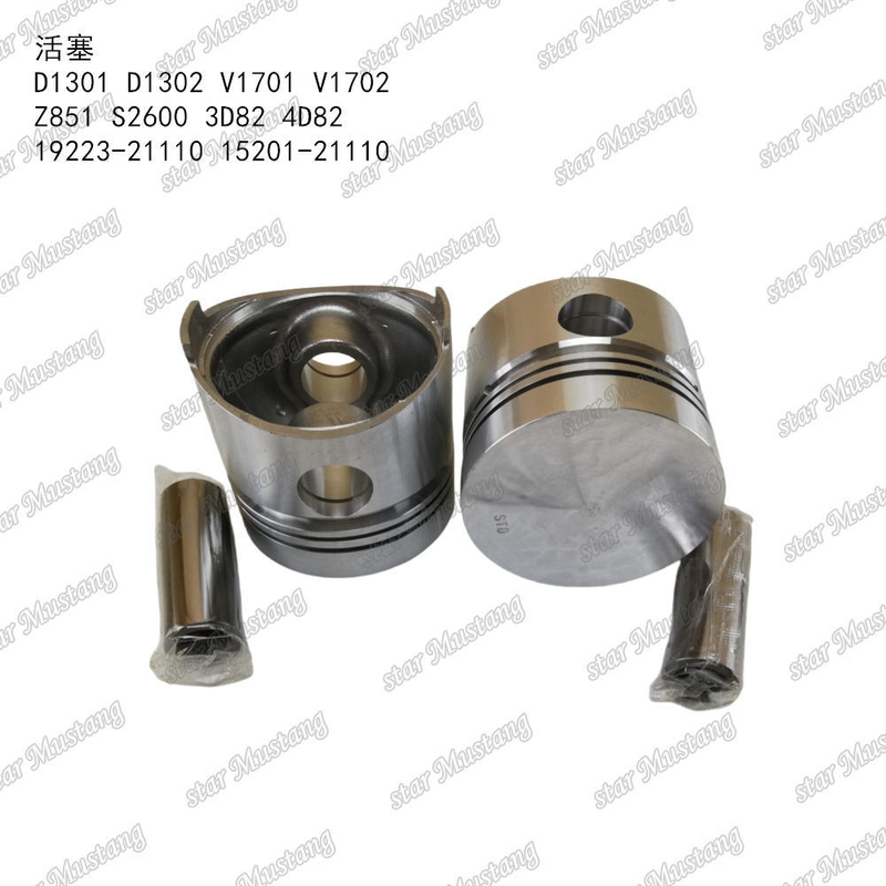 Piston D1301 D1302 V1701 V1702 Z851 S2600 3D82 4D82 19223-21110 15201-21110 Cocok untuk Bagian Mesin KUBOTA