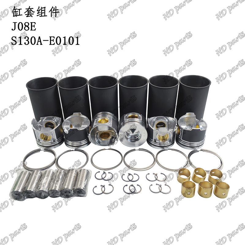 Engine J08E Cylinder Liner Kit Piston S130A-E0101 For HINO Engine Spare Parts